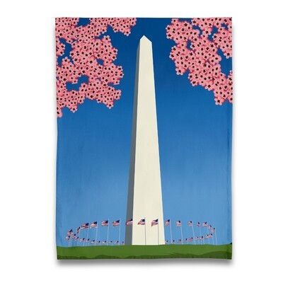 Cherry Blossom Monument Tea Towel