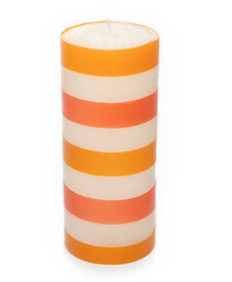 MacKenzie Pillar Candle - Orange/Ivory/Pink