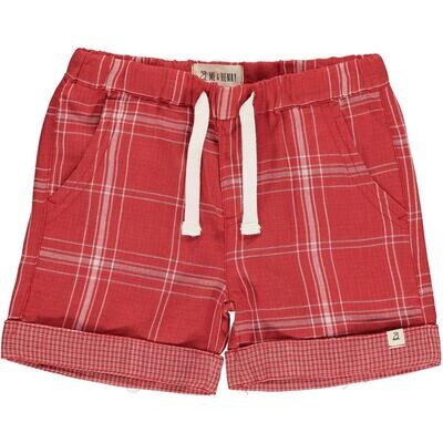 Marina Turn Up Short - Red Gauze Marina Turn Up Short - Red Gauze