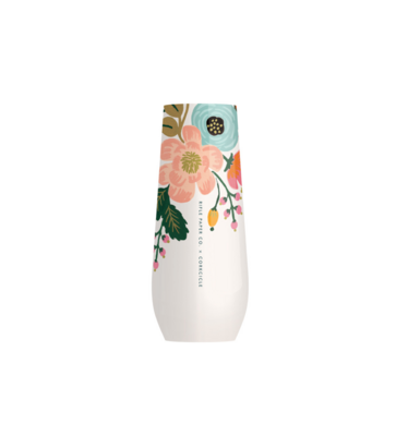 Corkcicle - Stemless Flute - 7oz Rifle Paper - Cream Lively Floral