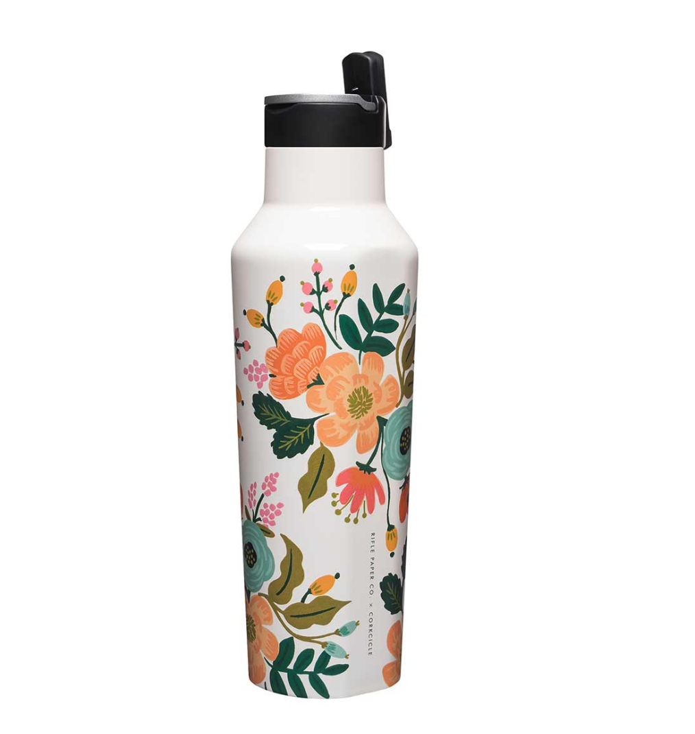 Corkcicle Sport Canteen - 20oz Rifle Paper -  Cream Lively Floral
