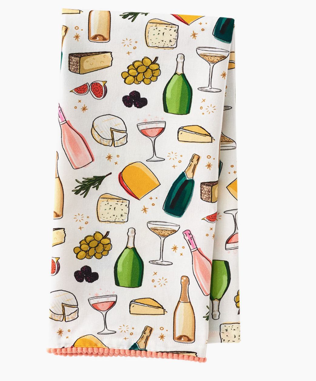 Champagne and Cheese Tea Towel