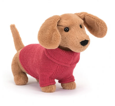 Jelly Cat Sweater mSausage Dog Pink