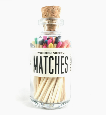 Rainbow Matches in Glass Bottle 