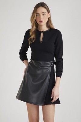 Shoshanna Delancey Knit Leather Dress