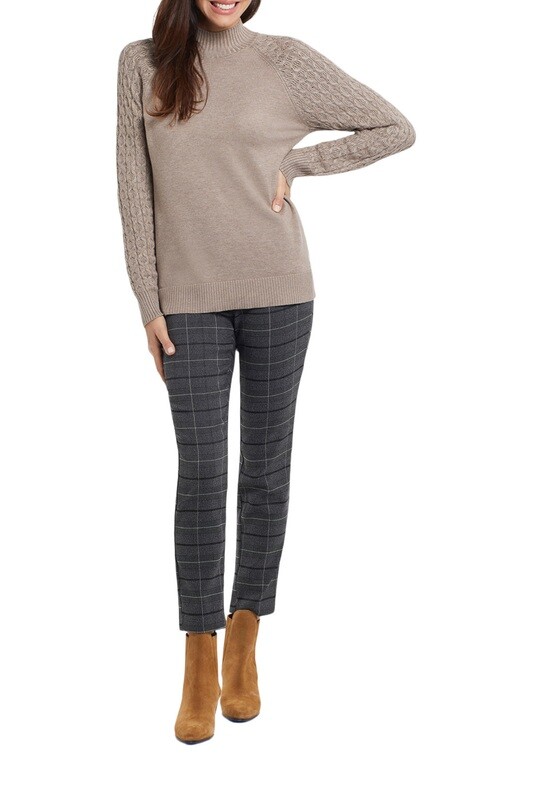 Tribal Mock Neck Sweater H Mocha