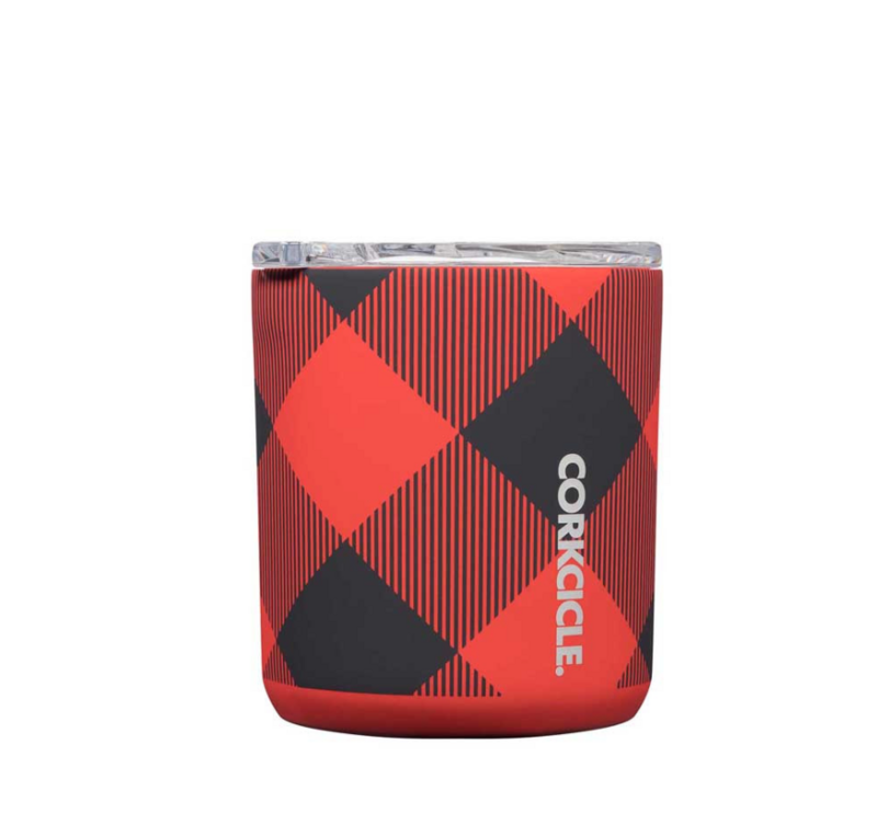 Corkcicle Buzz Cup - 12oz Buffalo Plaid Red