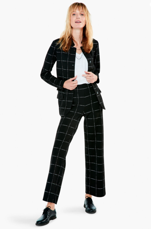 Nic + Zoe Etched Plaid Wide Leg Pant