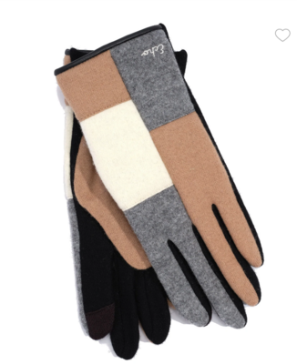 Quilted Colorblock Glove Camel