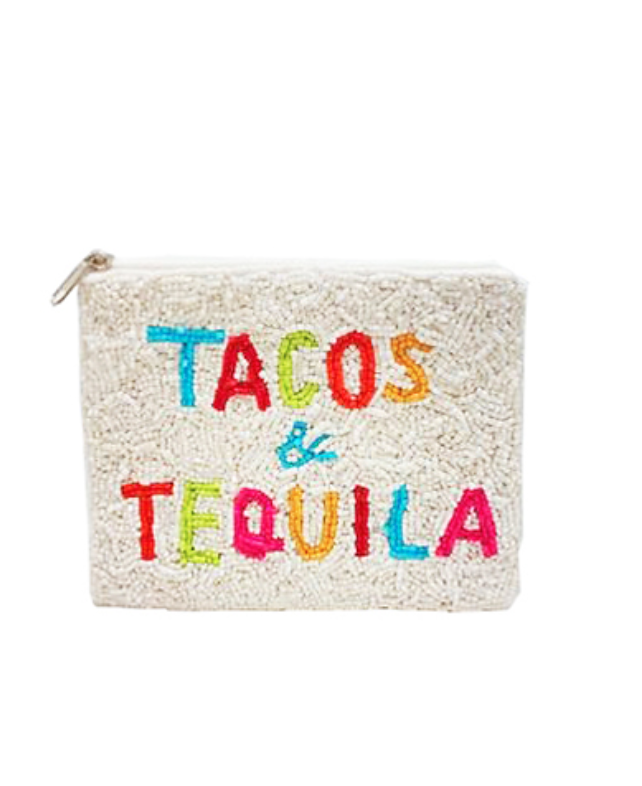 Tacos & Tequila Beaded Pouch 