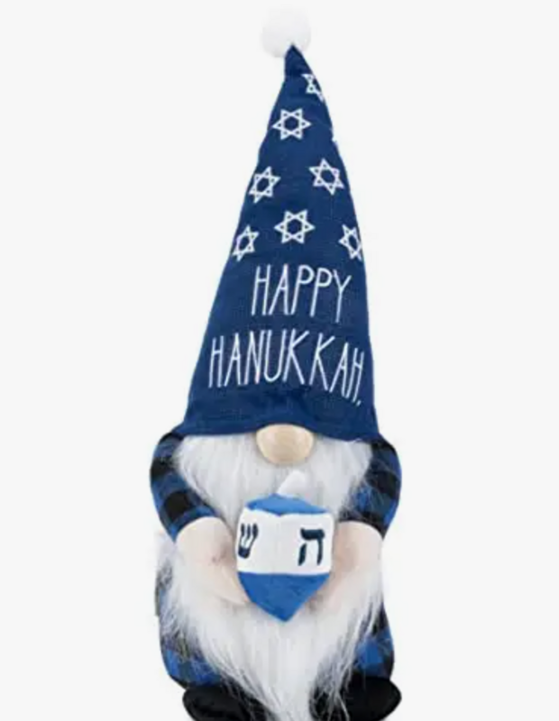 Rae Dunn "Happy Hanukkah" Plush Gnome With Dreidel