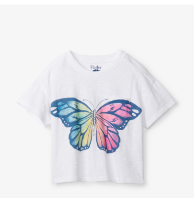 Hatley Rainbow Butterfly Front Pocket Boxy Tee
