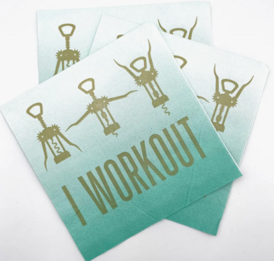 Cocktail Napkin - I Workout