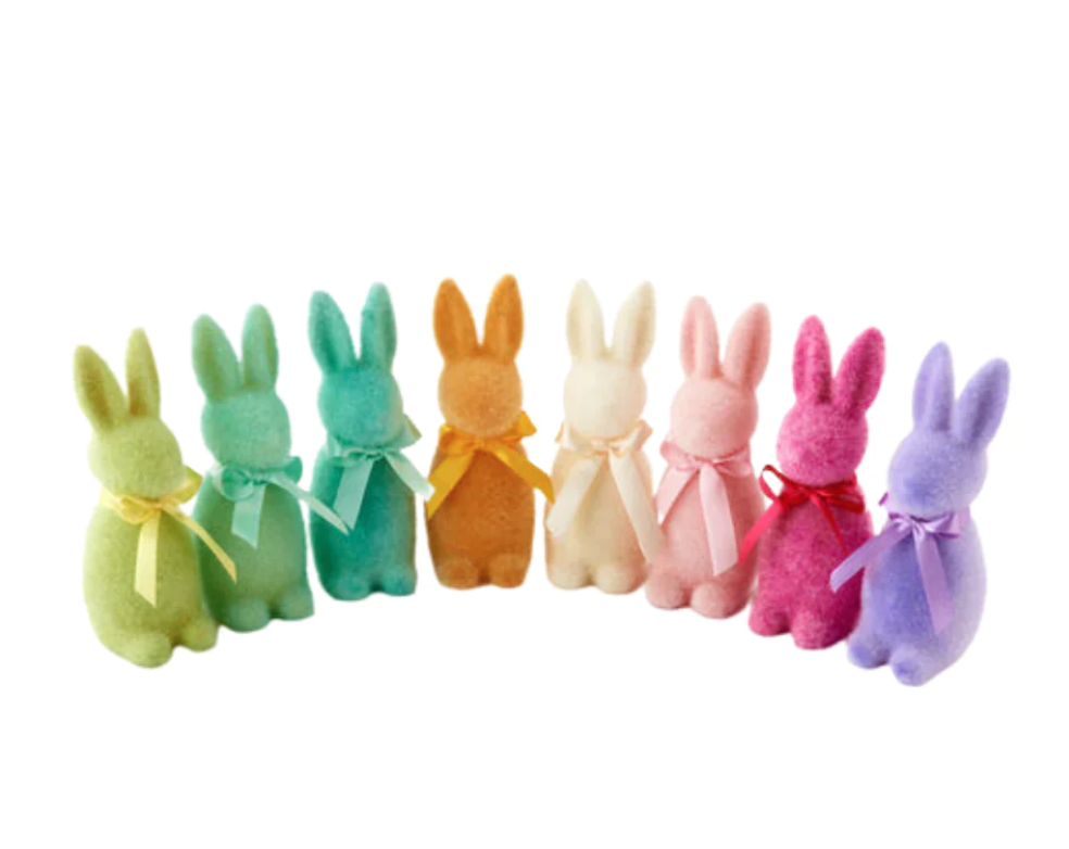 Flocked Pastel Bunny 6"
