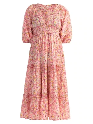 Shoshanna Dolman Midi Pink Dress