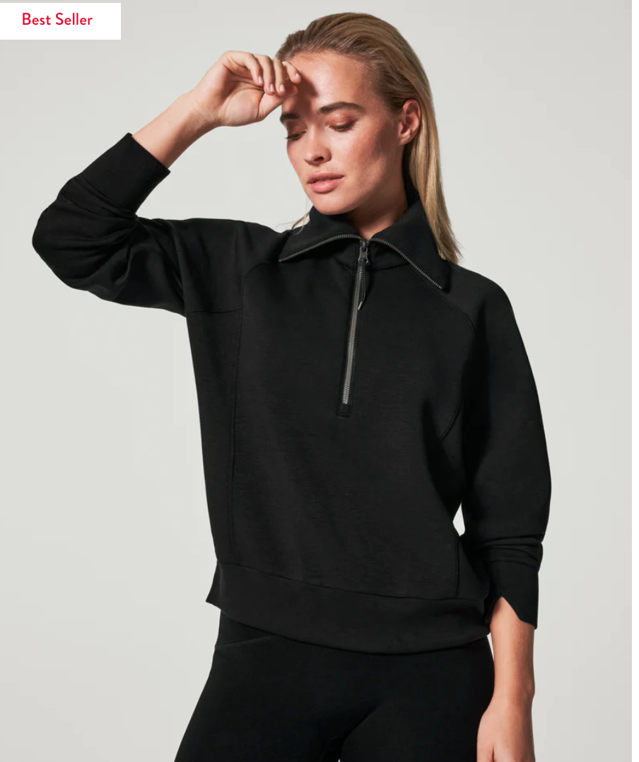 Spanx AirEssentials Half Zip Black