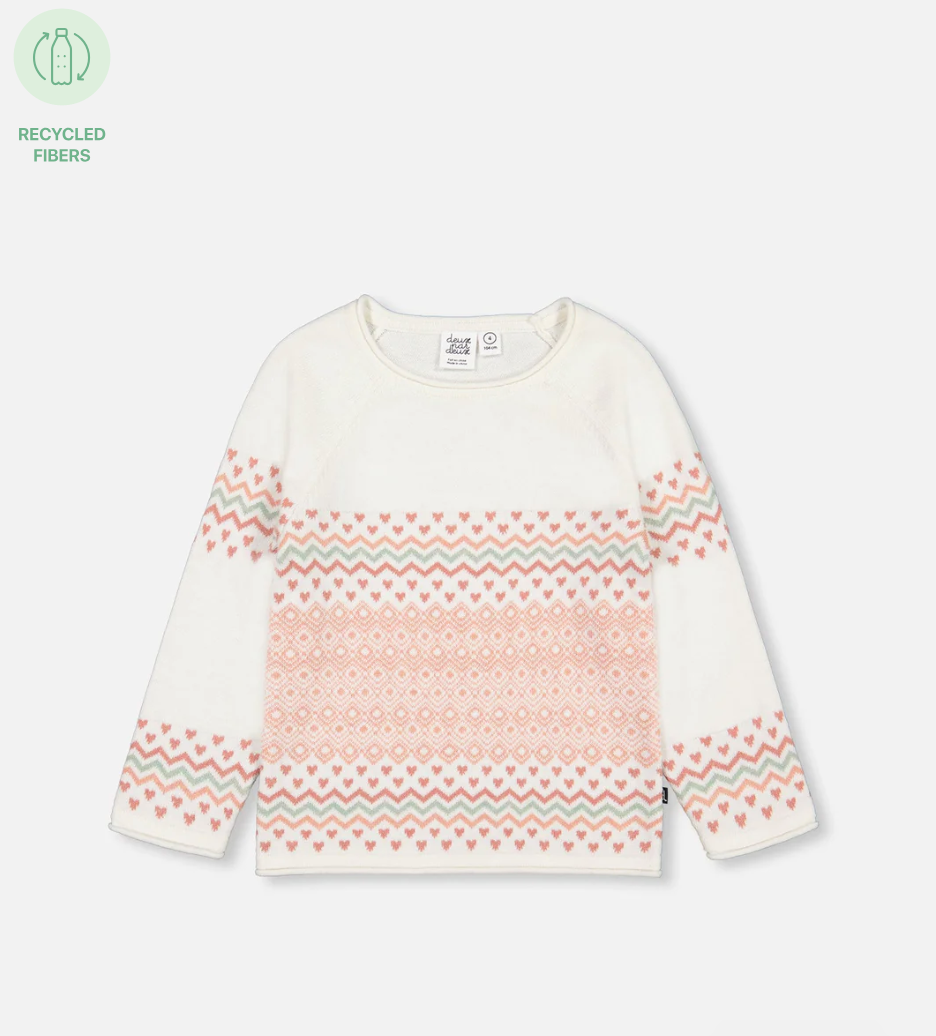 Deux Par Deux Jacquard Sweater Off White