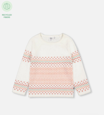 Deux Par Deux Jacquard Sweater Off White