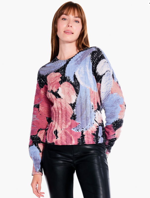 Nic + Zoe Autumn Bloom Top Pink Multi