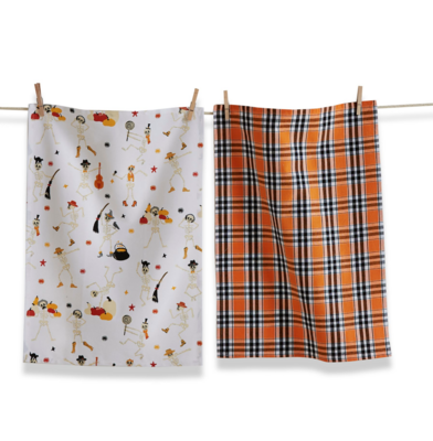 Tag Dancing Skeletons Dishtowel Set of 2
