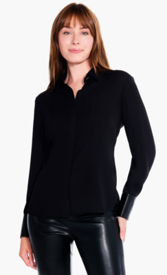 Nic + Zoe Button Up Top Black