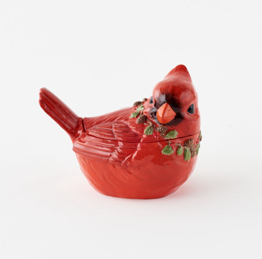 180 Ceramic Cardinal Covered Container