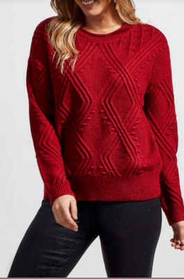 Tribal Cable Crew Neck Earth Red
