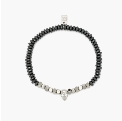 Pura Vida Hematite Bracelet W/ Skull