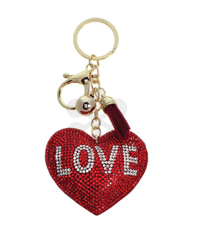 Pave Heart Keychain