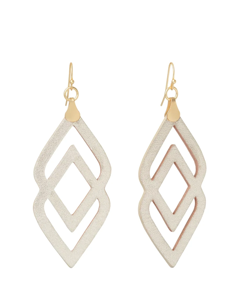 Spartina Deco Drama Leather Earrings Gold