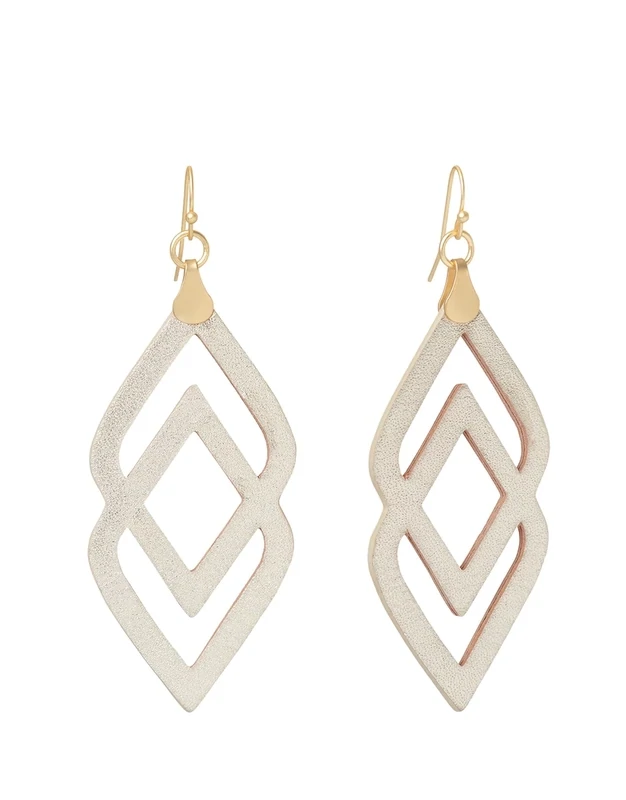 Spartina Deco Drama Leather Earrings Gold
