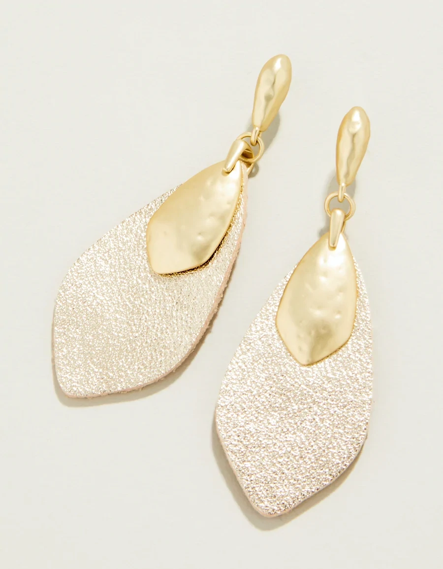 Spartina Leather Petal Earrings Gold