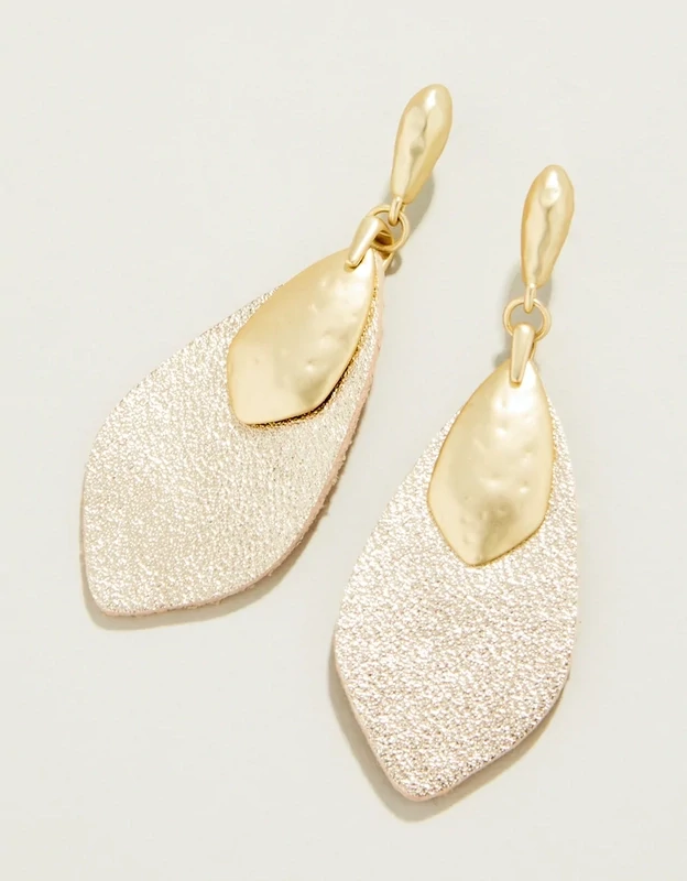 Spartina Leather Petal Earrings Gold