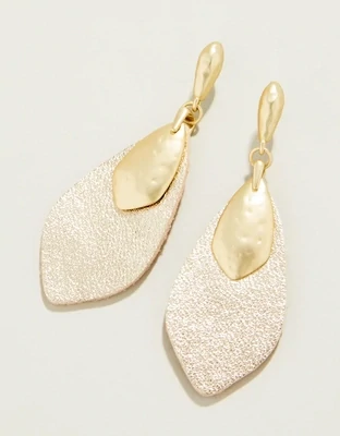 Spartina Leather Petal Earrings Gold