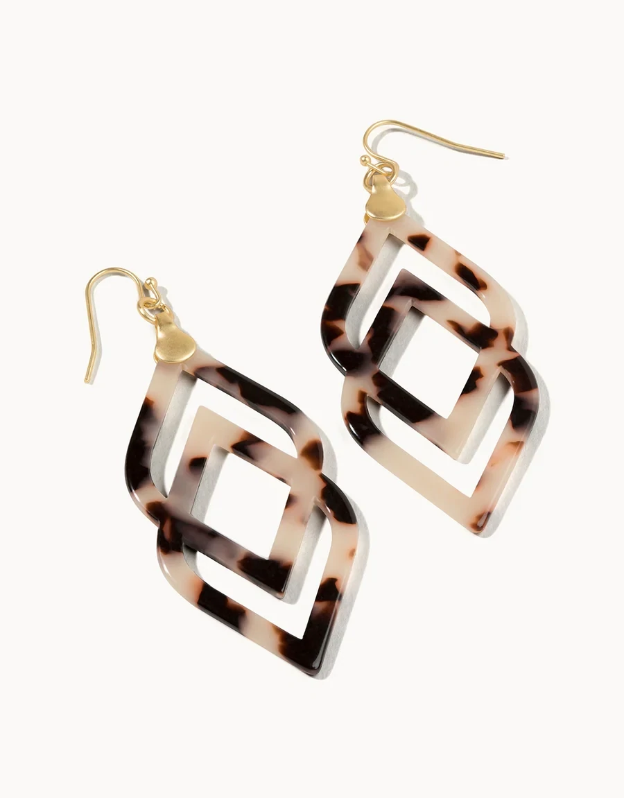 Spartina Deco Drama Earrings White Tortoise