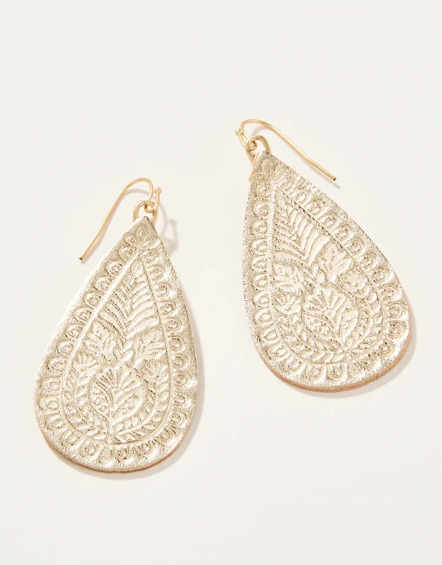 Spartina Penelope Leather Earrings Gold
