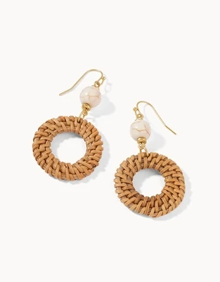 Spartina Woven Ring Earrings Taupe