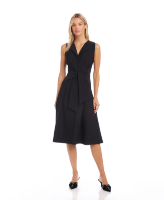 1520 Tie Front Dress Black