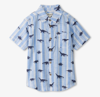 Hatley Dino Stripes Button Down Shirt