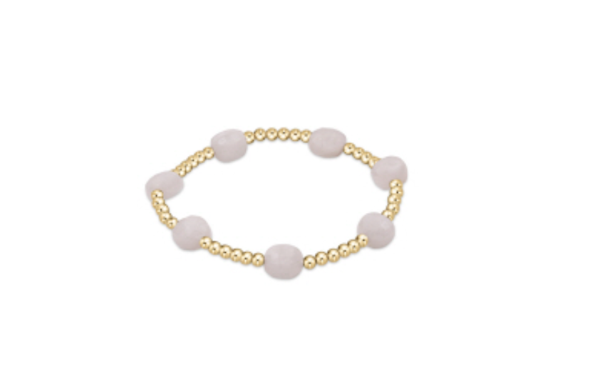 eNew Admire Gold 3mm Bead Bracelet, stone: Moonstone