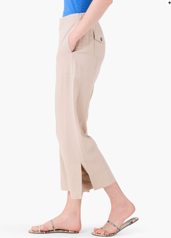 Nic + Zoe Rumba Linen Wide Leg Pant Brown Rice