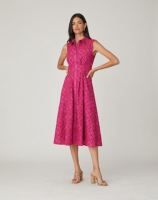 Shoshanna Deco Dress Raspberry 