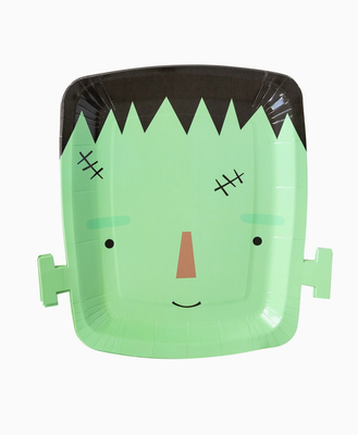 Frank & Mummy Frankenstein Shaped Paper Plate