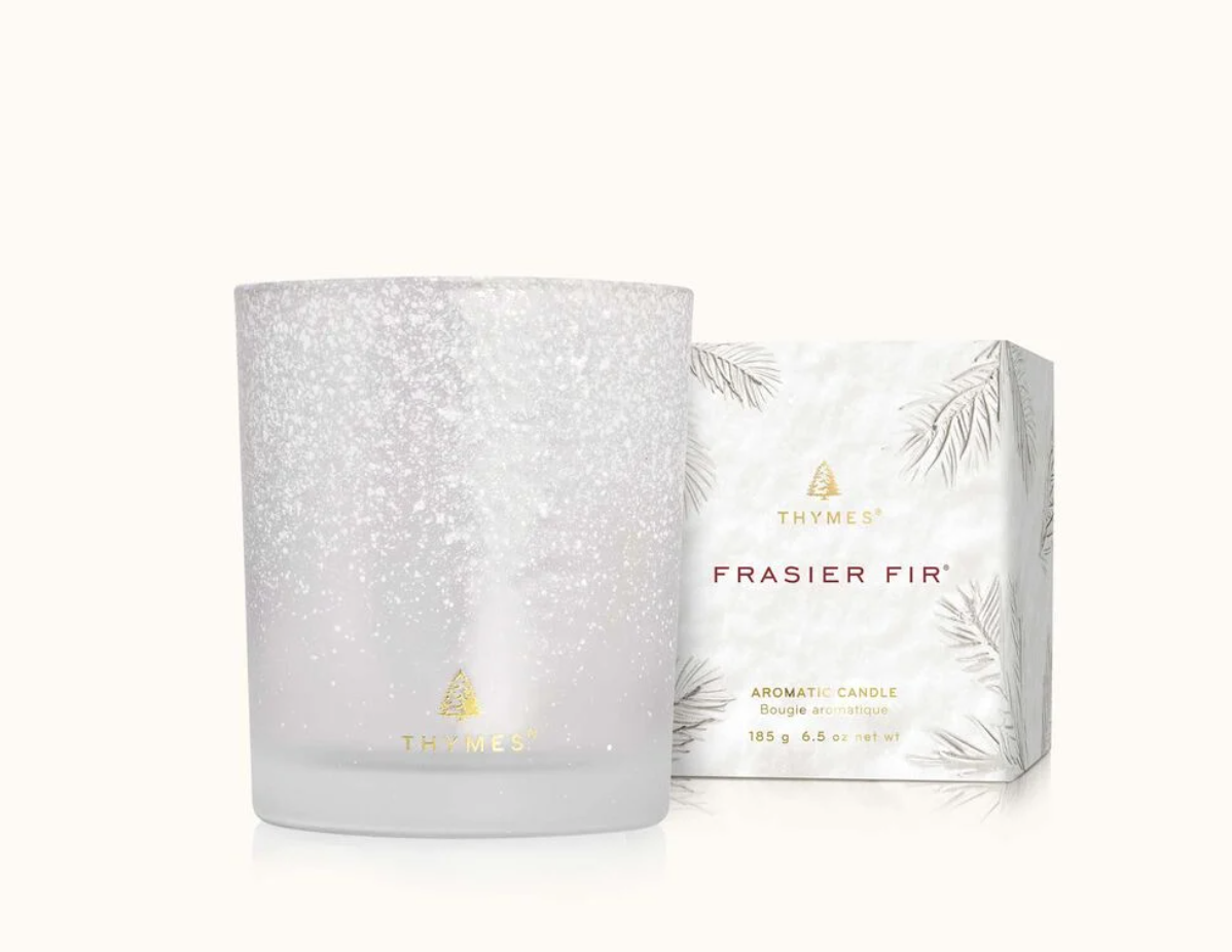 Thymes Frasier Fir Medium Flocked Collection Poured Candle