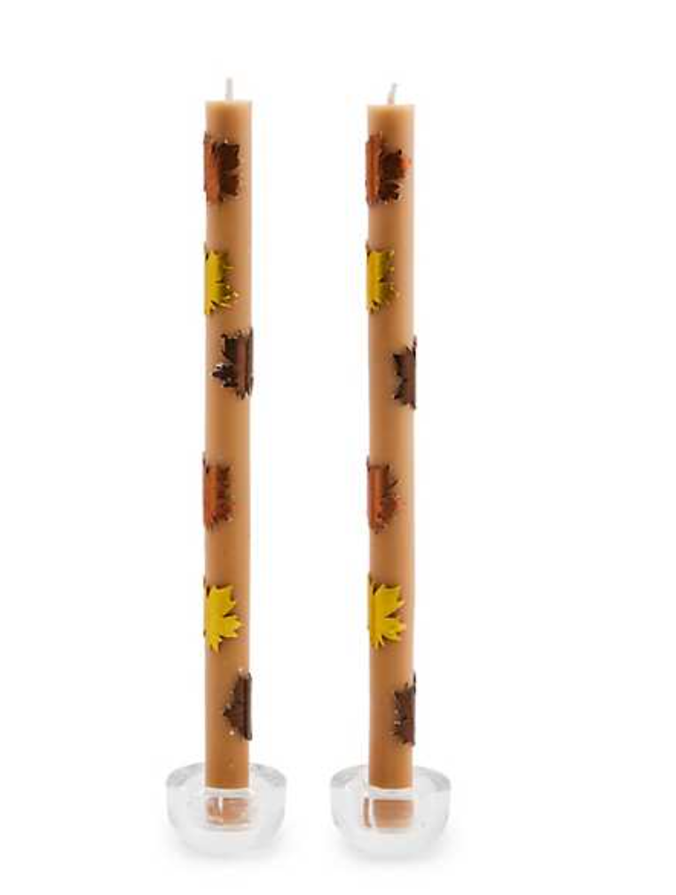 MacKenzie Taper Candle - Maple Leaf Brown
