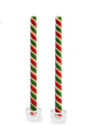 MacKenzie Taper Candle - Ribbon Red & Green