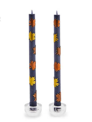 MacKenzie Taper Candle - Maple Leaf Navy