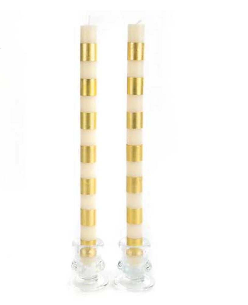Mackenzie Taper Candle - Gold Band