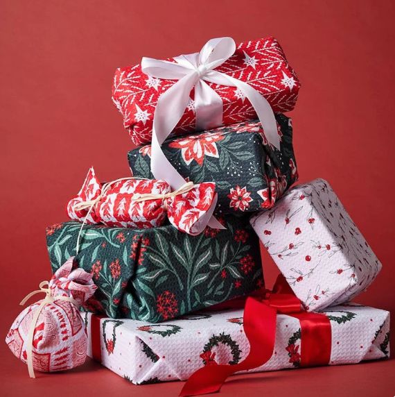 Geometry Holiday Tea Towel