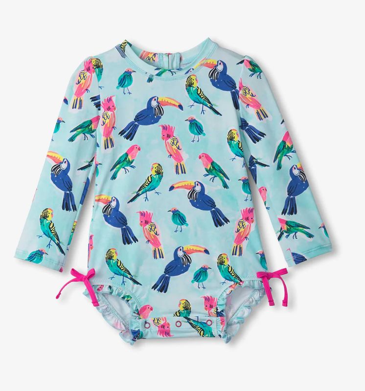 Hatley Tropical Birds Rashguard Swimsuit